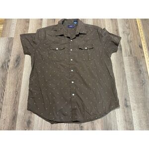 Most Shirt, Men's Size Medium, Brown, Short Sleeve, Button Up, Pockets
